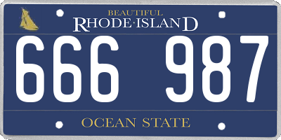 RI license plate 666987