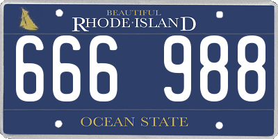 RI license plate 666988