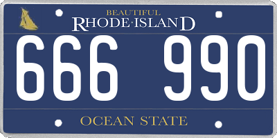 RI license plate 666990