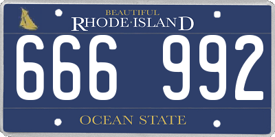RI license plate 666992