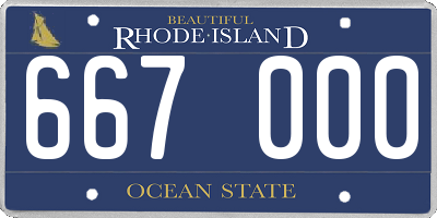 RI license plate 667000
