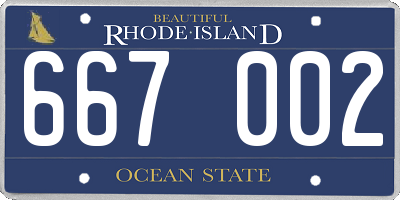 RI license plate 667002