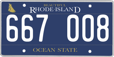 RI license plate 667008