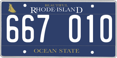 RI license plate 667010