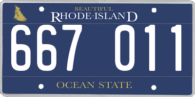 RI license plate 667011