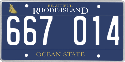 RI license plate 667014