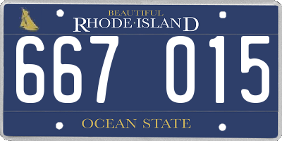 RI license plate 667015