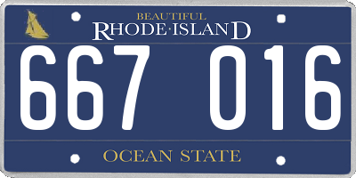 RI license plate 667016