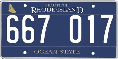 RI license plate 667017