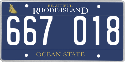 RI license plate 667018