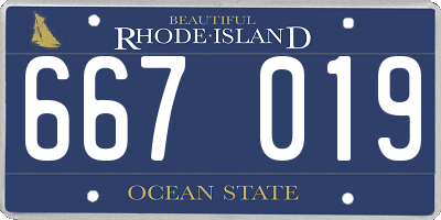 RI license plate 667019