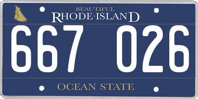RI license plate 667026