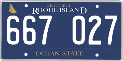 RI license plate 667027