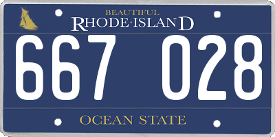 RI license plate 667028