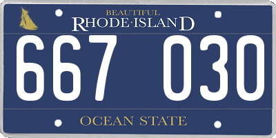 RI license plate 667030