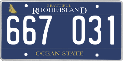 RI license plate 667031