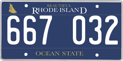 RI license plate 667032
