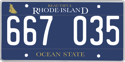 RI license plate 667035