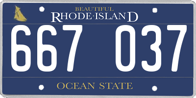 RI license plate 667037