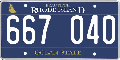 RI license plate 667040