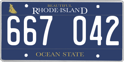 RI license plate 667042