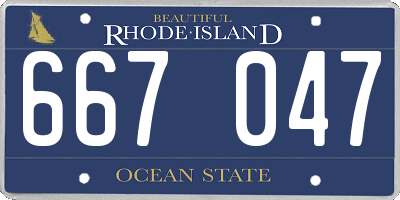 RI license plate 667047