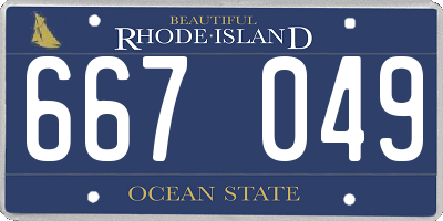 RI license plate 667049
