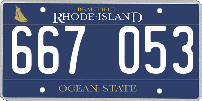 RI license plate 667053