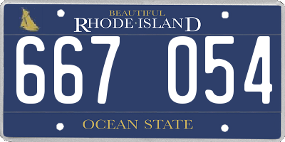 RI license plate 667054