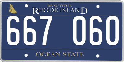 RI license plate 667060