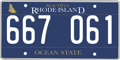 RI license plate 667061