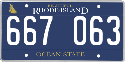 RI license plate 667063