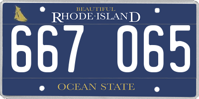 RI license plate 667065