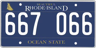RI license plate 667066