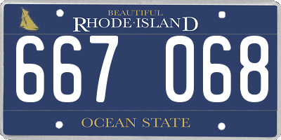 RI license plate 667068