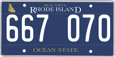 RI license plate 667070