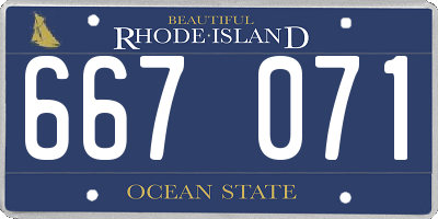RI license plate 667071