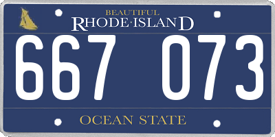 RI license plate 667073