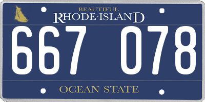 RI license plate 667078