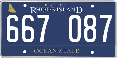 RI license plate 667087
