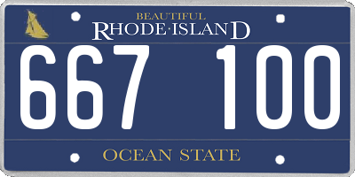 RI license plate 667100