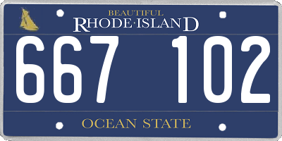 RI license plate 667102