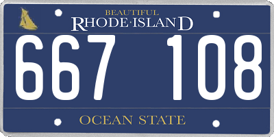 RI license plate 667108