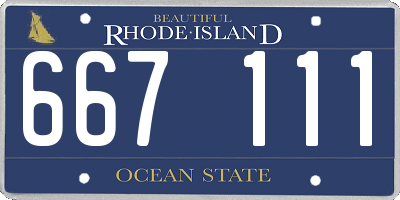 RI license plate 667111