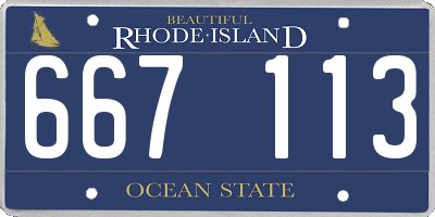 RI license plate 667113