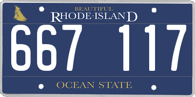 RI license plate 667117