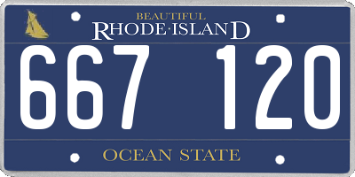 RI license plate 667120