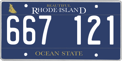 RI license plate 667121