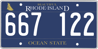 RI license plate 667122