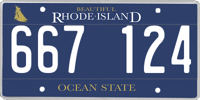 RI license plate 667124
